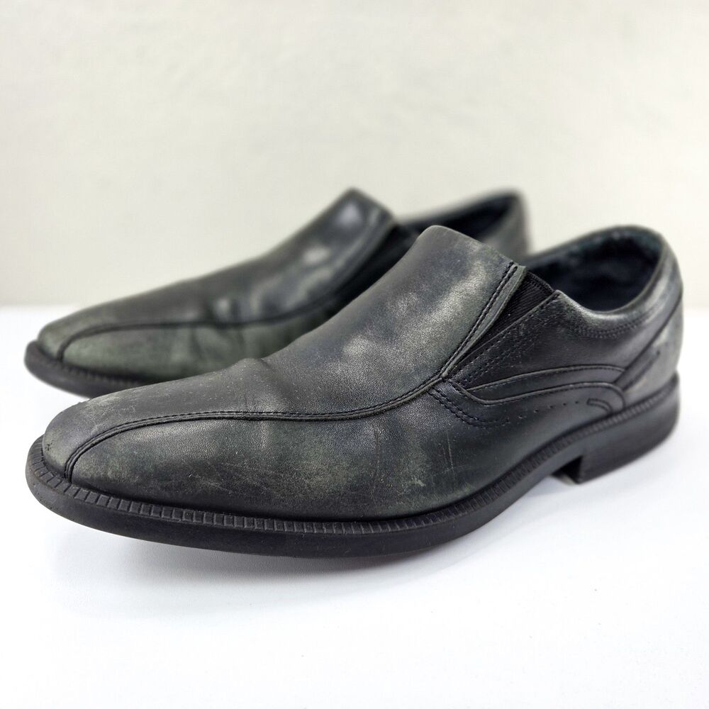 Rockport Style Leader 2 Bike Toe Slip-On Black Leather Loafers Men’s Size 11 V80